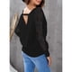 thumbnail image 3 of Camisa de manga larga ANGGREK suéter con cuello en V para mujer elegante y exquisito color lavable a máquina, 3 of 5