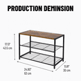 thumbnail image 2 of 5-Tier Shoe Rack with Wood Top & Metal Frame | Free Standing Shoe Storage Organizer for Entryway, Closet, Dorm, Garage | Multi-Purpose Shelf for Sneakers, Slippers, Boots, 2 of 9