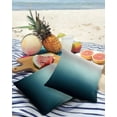 thumbnail image 3 of Pack of 2 Outdoor Pillow Covers, Grey Turquoise Stripe Gradient Waterproof Square Throw Pillowcase Cushion Decorative Pillow Covers for Couch Patio Tent, 26x26 in, 3 of 6