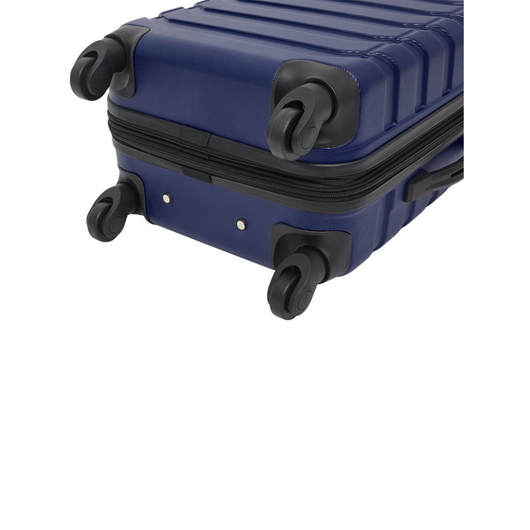 Wrangler 5 Piece Rolling Hardside Luggage Set, Blue