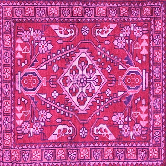 Ahgly Company Indoor Square Persian Pink Traditional Area Rugs, 4' Square