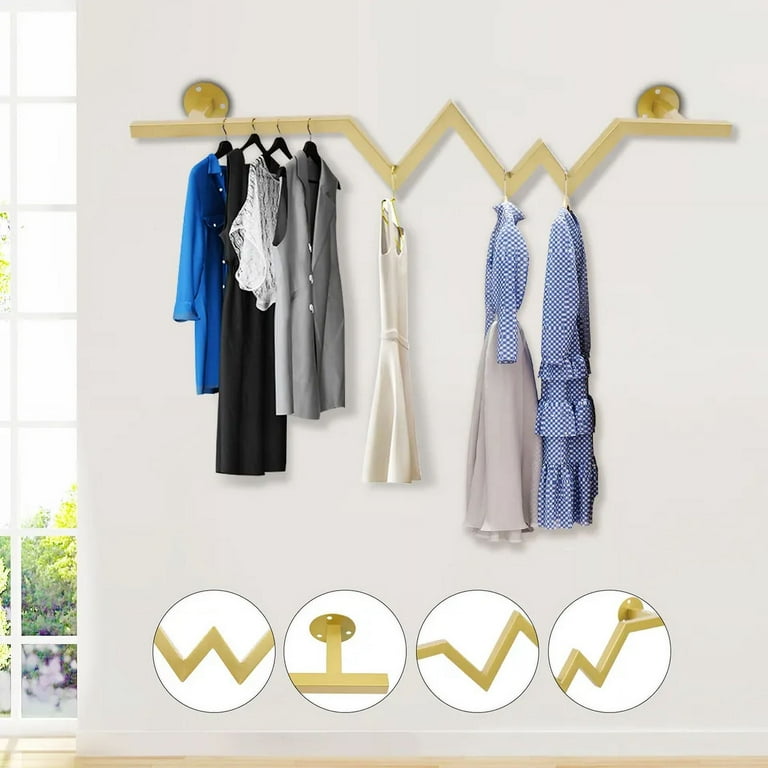 Wall Mounted West Elm Clothes Rack Hanging Storage Bamboo Soft