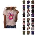 thumbnail image 1 of T-shirts de la Saint-Valentin pour Femmes 2026 Mode Manches Courtes Col Rond Cœur Graphique, 1 of 4