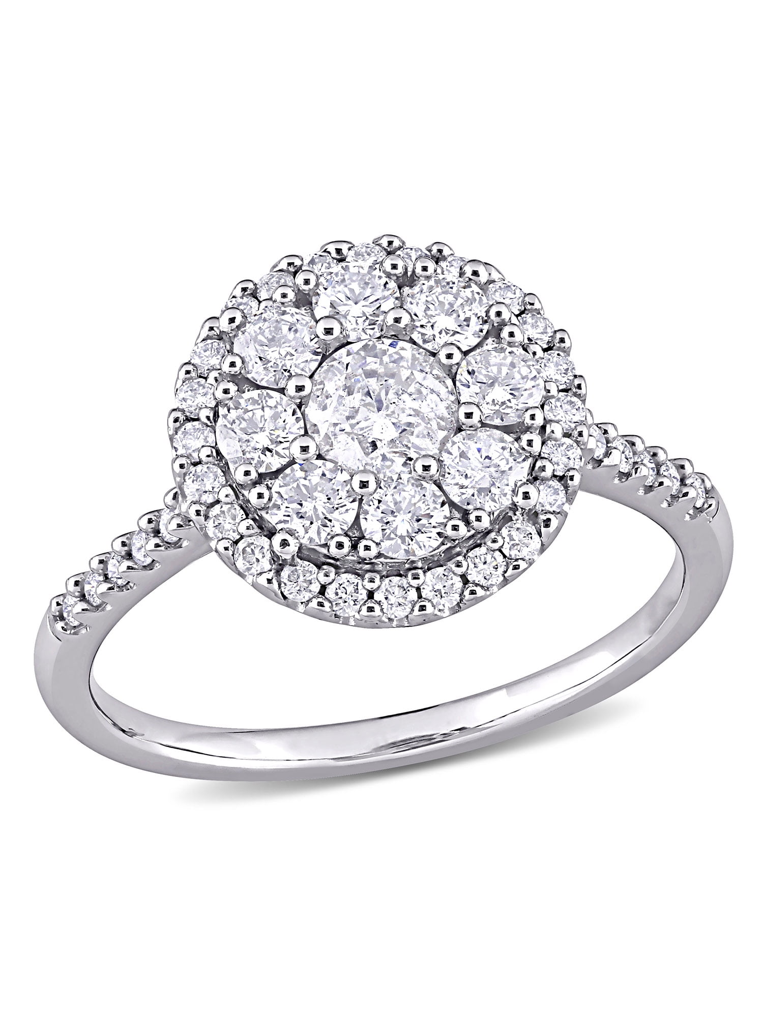 1 carat cluster diamond ring