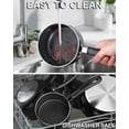 thumbnail image 6 of Nonstick Sauce Pan with Glass Lid, 1-Quart Saucepan Non Stick Small Cooking Milk Aluminum Pot, Black, 6 of 6