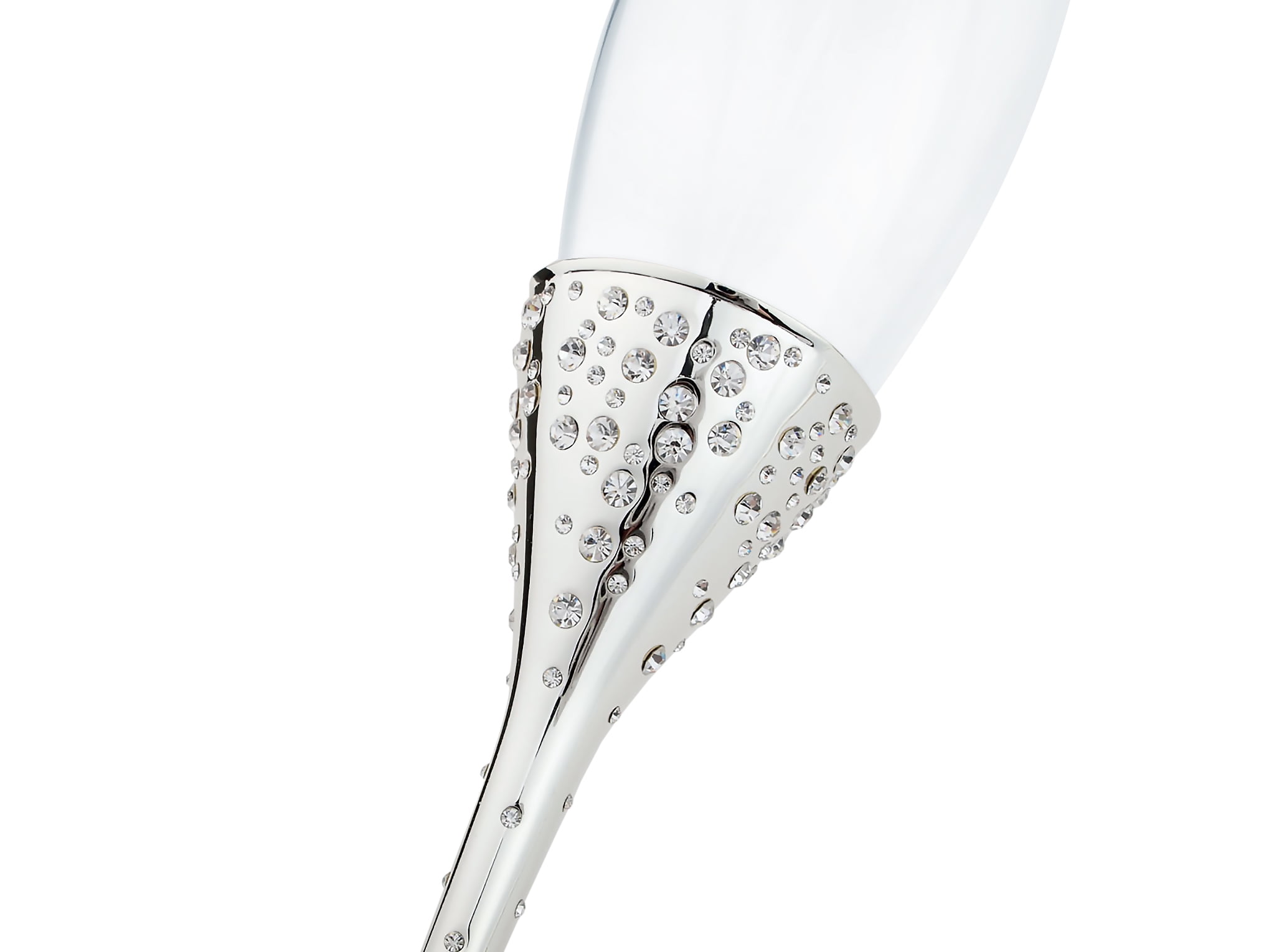 Crystal Collection Toasting Flutes & Cake Serving Set in Silver