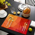 thumbnail image 4 of Red Orange Placemats Set of 4, Modern Abstract Ombre Geometric Washable Wipeable Table Mats for Dining Tables, Indoor Outdoor Kitchen Place Mats for Holiday Party Table Decor, 4 of 9