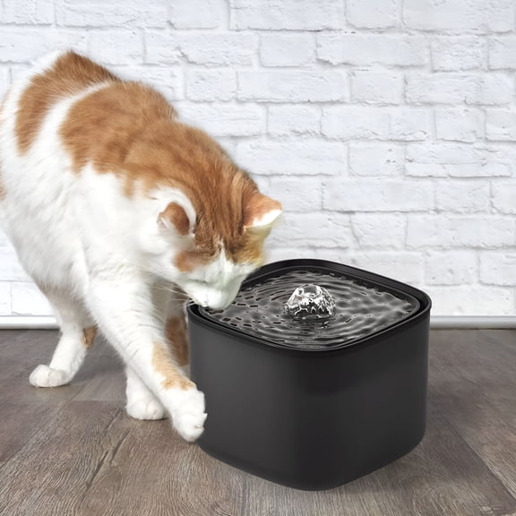 ACDANC Pet Water Fountain, Wireless Battery Operated Dog and Cat Water Dispenser with Quiet Pump, Stainless Steel Tray, Easy to Clean, BPA-Free