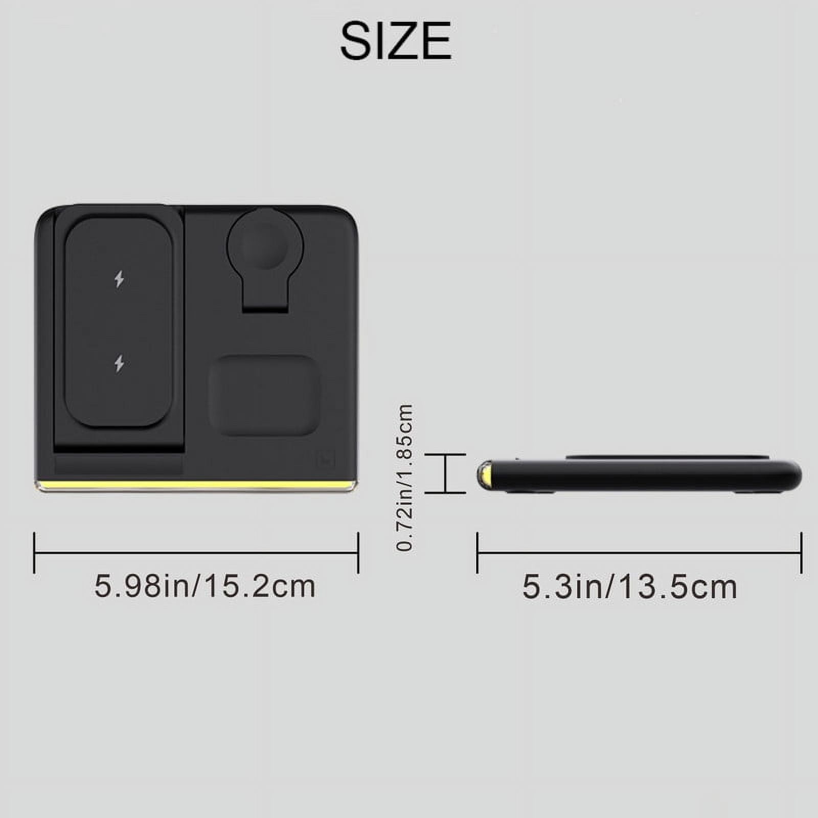 4 in 1 Wireless charging station fast Foldable Travel dock for iPhone 15 14 13 12 11 etc.,Samsung android Phone for Apple Watch 9 8 7 6 5 4 3 Samsung Galaxy Watch 6/5/4 Galaxy Buds AirPods Pro 3 2