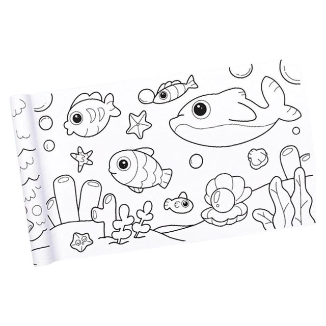 serony Coloring Paper Roll Colorable 30cmx300cm Rich Patterns DIY Art Drawing Animal