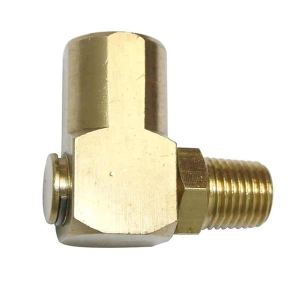 Interstate Pneumatics 90 Degree Brass Swivel Fitting 1/4 Inch Female x 1/4 Inch NPT Male FS14