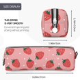 thumbnail image 3 of Fotbe Strawberries Pattern Leather Pencil Case, Pencil Pouch with Durable Zipper, Compact and Stylish Organizer for Stationery, Art Supplies, Travel Essentials, 3 of 7
