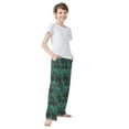 thumbnail image 4 of FORMRS Kids Pajama Pants with Pockets Size 11-12Y Boys Lounge Sleep Bottoms, Green Art Abstract Pattern, 4 of 8