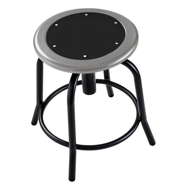 National Public Seating 6810-10 Tabouret Design Réglable en Hauteur avec Assise et Cadre Noirs