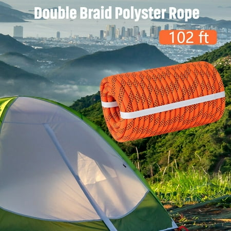 

102ft 7/16 Double Braid Polyster Rope 8400lbs Nylon High Force