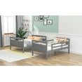 thumbnail image 4 of Royard Oaktree Twin over Full Bunk Bed with Safety Guardrail Headboard and Footboard Wood Bunk Bed Frame with ladder and Slats, Can Be Converted Into 2 Separated Platform Beds, Gray, 4 of 7