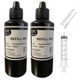 thumbnail image 1 of Botellas de tinta de colorante universales de 100 ml, compatibles con todas las impresoras Epson Workforce, Epson EcoTank, HP Officejet, HP Deskjet, Brother, MFC, Canon, Pixma (paquete de 2), 1 of 4