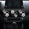thumbnail image 3 of 6-piece set sparkling flower car air conditioner vent clips, cute daisy car air freshener vent clips car diffuser crystal stone car interior decoration charming diamond car accessories for women girl, 3 of 5