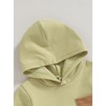 thumbnail image 3 of ZAXARRA Toddler Boy Autumn Clothes Contrast Color Patchwork Long Sleeve Hoodies Solid Color Pants 2Pcs Outfit, 3 of 6