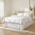 thumbnail image 2 of Queen Bed Skirt, Wrap Around, 15" Drop, White, Elastic Adjustable Dust Ruffle, Wrinkle & Fade Resistant, Luxurious Silky Fabric, Machine Washable, 2 of 6
