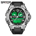 thumbnail image 2 of Sanda Men's Analog Sports Watch, LED Large Face Waterproof Wrist Watches, Dual Dial Digital Analog Watches for Men  6024, 2 of 5