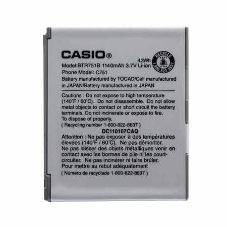 Gzone Extended Battery OEM Casio BTR751B 1140 mAh Replacement Battery for GzOne Ravine C751 (Refurbished) ()