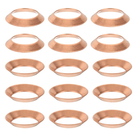 Uxcell Flare Gasket, 15 Pcs Fit for 5/8" Tube Size 45 Degree Copper Flared Pipe Fittings for Air Conditioner Refrigeration Accessories