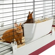 Ferplast Krolik XL Rabbit Cage 140 (Includes Wire Hutch) | 55.9L x 23.62W x 19.7H inches | Burgundy & Cream