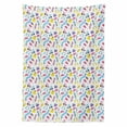 thumbnail image 2 of Ice Skates Tablecloth, Colorful Repetitive Pattern of Winter Clothes with Snowflake Motifs, Rectangle Satin Table Cover Accent for Dining Room and Kitchen, 60" X 84", Multicolor, by Ambesonne, 2 of 2