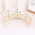thumbnail image 3 of Nvzi Tiara de boda para novia, diadema de princesa, corona de novia, joyería para el cabello con diamantes de imitación de cristal,graduación, boda, fiesta de disfraces (blanco), 3 of 4