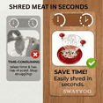 thumbnail image 3 of Swayvoo Chicken Shredder, 10.8" Visible Meat Shredder Tool Twist, Dishwasher Safe, BPA-Free, Anti-Slip, Ergonomic Handle, Chicken Breast, Pork, Beef, Red, 3 of 6
