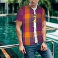 thumbnail image 6 of KLL Purple Yellow Buffalo Plaid for Men's Baseball Shirts,Short Sleeve Casual Shirts Button Down Shirt for Men Beach Summer Wedding Shirt-XX-Large, 6 of 7
