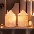 thumbnail image 5 of Neoyler Castle Candle Holder Christmas Ornaments Ceramic Decoration for Living Room and Bedroom Gift for Family and Friends with Hand Carved Design 5.2x3.5x3.5in White, 5 of 6