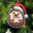 thumbnail image 4 of SMKE Vintage Handcrafted Christmas Ornaments,Creative Decorative,Animal Collection For Tree Decor,Wood Hanging Pendant,Xmas Gift,Modern Wall Decor For Home,Car,Living Room,Bedroom 2.75" Hedgehog, 4 of 7