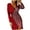 Red, variant on Women's Formal Evening Dress V Neck Long Sleeve Sequin Elegant Party Gown for