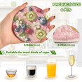 thumbnail image 2 of Yayeee 6 PCS Drink Coasters with Holder Set Woven Absorbent Round Tabletop Hot Pad, Pink Blueberries, 2 of 7