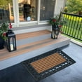 thumbnail image 5 of A1 Home Collections 36"×24" Natural Coir & Rubber Doormat - Decorative Welcome Design, Heavy Duty Coconut Fiber Entry Mat with Non-Slip Backing - Anti-Shed Treated, Low Profile Outdoor Front Door Mat, 5 of 7