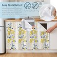 thumbnail image 5 of Yellow Fruit Cabinet Curtain 32"Wx55"L,Dustproof Pantry Door Curtain W/ Self Adhesive Tape,Vintage Country Leaves Berries Blue Plants Tall Storage Cover Privacy Drape for Bathroom Kitchen, 5 of 9