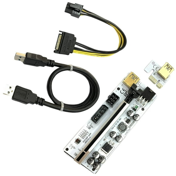 Tarjeta elevadora PCI-E Ver010-X de 1x a 16x, cable USB 3.0 de 60 cm, tarjeta de vídeo de 6 pines Express Cable de ranura negro