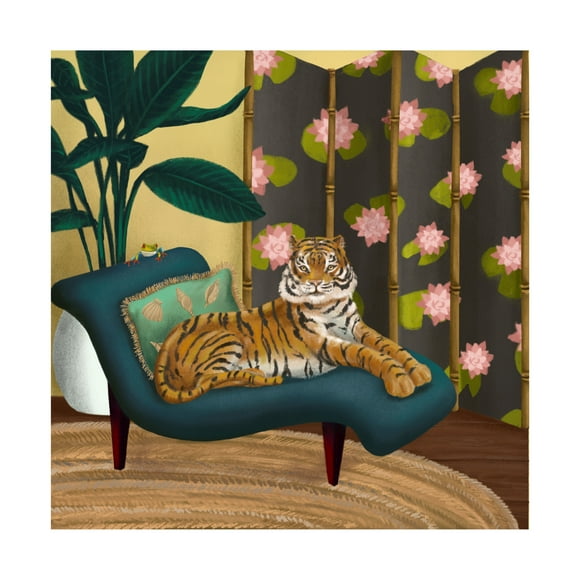 Canvas Wall Art - Christine Rotolo 'Animals of Leisure 4' Wall Art for Living Room, Bedroom, or Office Décor by Trademark Fine Art - 14 x 14 Inches