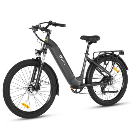 DYU 26" Electric Bike for Adults, Peak 500W Motor, 360Wh Li-ion Battery, Shimano 7-Speed City Ebike