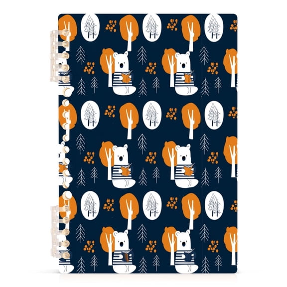 A5 Spiral Notebook 60 Sheets 80gsm Paper Ruled Journal White Bear under The Tree