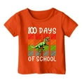 thumbnail image 1 of T-shirts Filles Garçon Fille Imprimé Dinoasur Col Rond Manches Courtes Décontractées Hauts Filles Orange 10-11 Ans, 1 of 4