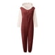 thumbnail image 4 of Gibobby pantalones de yoga Pijamas de manga larga de lana artificial para mujer Casual Color sólido Cremallera Suelta con capucha Mono Pijamas Casual Invierno Cálido Orejas li(Vino， XXXXXL), 4 of 5