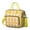 Yellow-2, variant on Plaid & Stripes Symmetrical Cooler Bag - Rustic Style Insulated Food Storage for Travelers