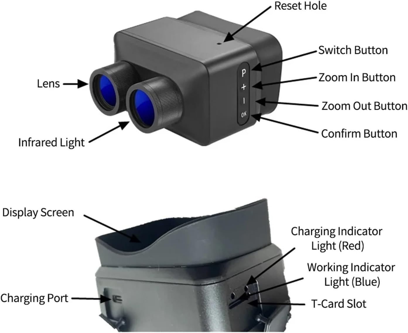 Night Vision Binoculars for Adults, 5X Digital Zooms Binoculars Infrared 4K HD Goggles Night-Vision Device Telescopes for Outdoor Camping Day Night Use for Hunting & Camping (with 64G Memory Card 1)