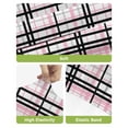 thumbnail image 4 of Pink Black Plaid Bar Stool Covers Set of 6, Farmhouse Pink Black Checkered Stretch Washable Bar Chair Covers with Backs, Removable Pub Counter Height Chair Cover for Kitchen Dining Room Cafe, 4 of 7