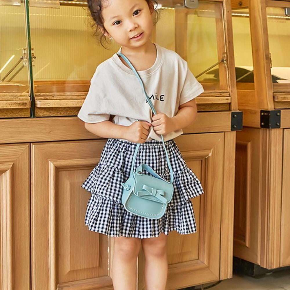 Little Girls Handbags PU Shoulder Handbag for Kids Girls Toddlers Cute Mouse Ear Bow Crossbody Purse Shoulder Bag with Bow Knot Mini Flap Bag