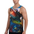 thumbnail image 2 of Gukieu Ice Blue Ocean Sea Turtle Print Men's Quick Dry Fitness Vest, Round Neck Sleeveless Fitness Bodybuilding Top-3X-Large, 2 of 7
