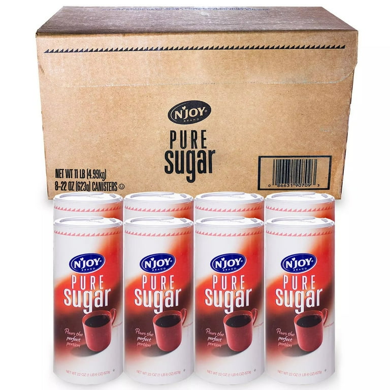 NJOY Pure Sugar, 22 oz Containers, 8 Pack, Granulated Sugar